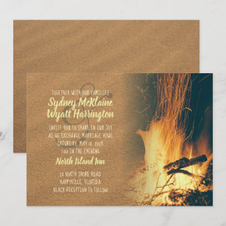 Plantilla de invitación a bodas de fuego