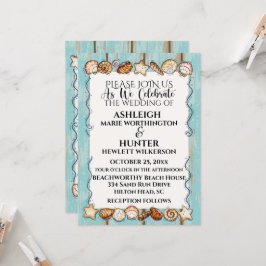 Plantilla de invitación a bodas de playa versión 2
