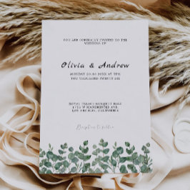 Plantilla de invitación a bodas de verde