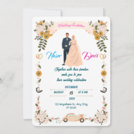Plantilla de invitación a bodas rústicas