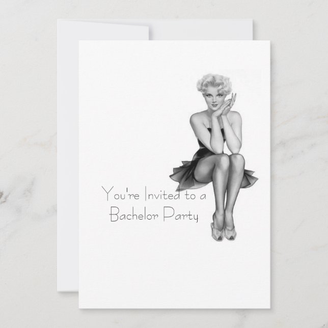 Plantilla de Invitación a Despedida de Soltero Ret (Anverso)