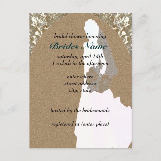 Plantilla de invitación a ducha de novia (Anverso)