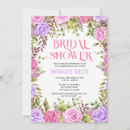 Plantilla de invitación a ducha de novia floral