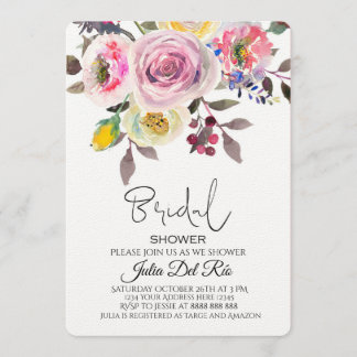 Plantilla de invitación a ducha de novia rosa edit
