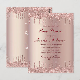 Plantilla de invitación a ducha Rosa Gold Baby Boy