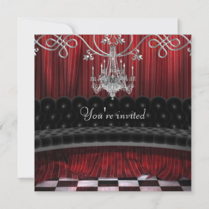 Plantilla de Invitación a Fiesta con Candilero Roj