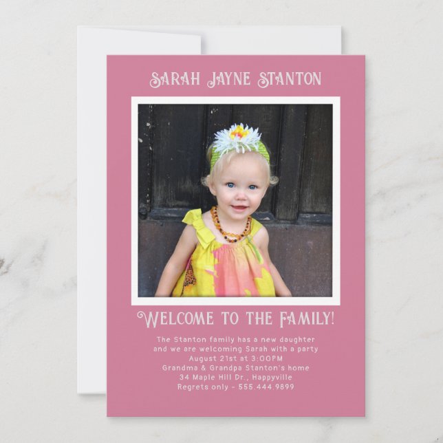 Plantilla de invitación a Fiesta de adopción por c (Anverso)