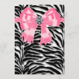 Plantilla de Invitación a Fiesta de Cebra Rosa