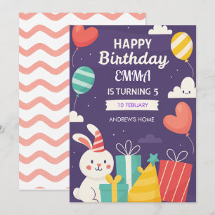 Plantilla de invitación a fiesta de cumpleaños de 