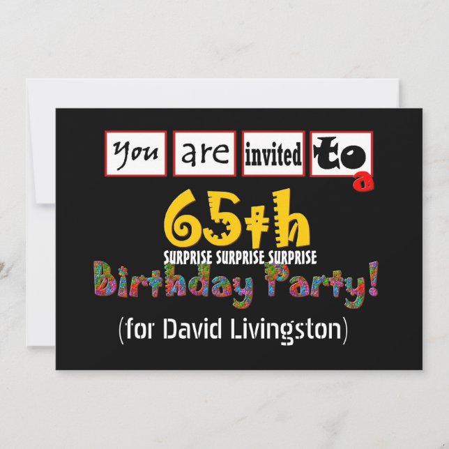 Plantilla de invitación a fiesta de cumpleaños núm (Anverso)