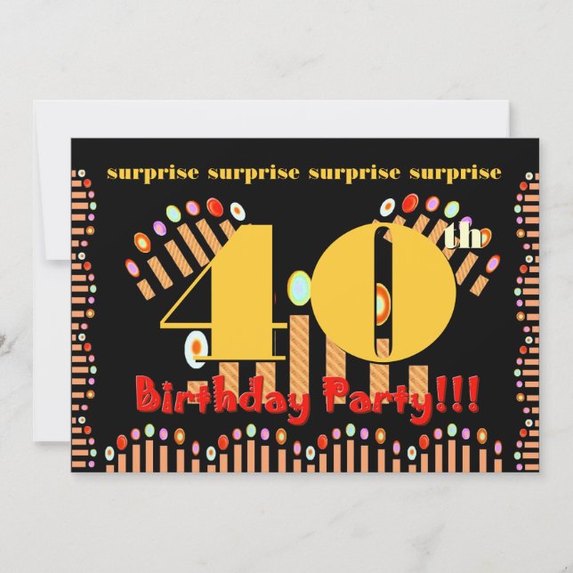 Plantilla de invitación a fiesta de cumpleaños núm (Anverso)