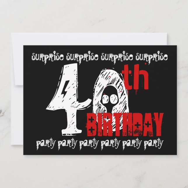 Plantilla de invitación a fiesta de cumpleaños núm (Anverso)