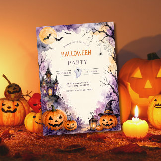 Plantilla de invitación a fiesta de Halloween en a