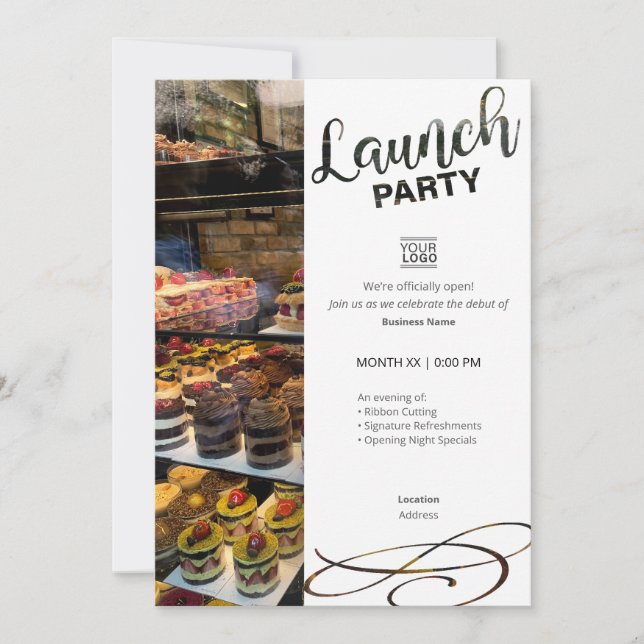Plantilla de invitación a fiesta de lanzamiento (Anverso)