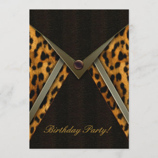 Plantilla de invitación a fiesta de leopardo