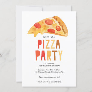 Plantilla de invitación a fiesta de pizza, Pizza d