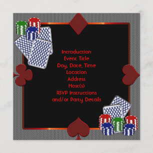 Plantilla de Invitación a Fiesta de Póquer
