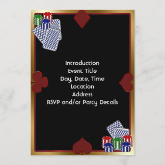 Plantilla de invitación a fiesta de póquer