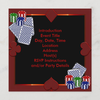 Plantilla de invitación a fiesta de póquer