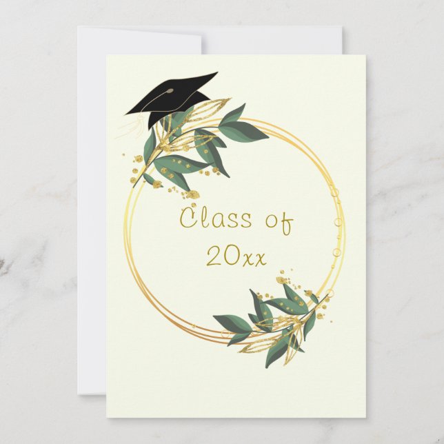 Plantilla de invitación a graduación de marco con  (Reverso)