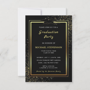 Plantilla de invitación a graduación de Purpurina 