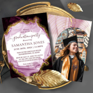 Plantilla de invitación a graduación de Rosas mode