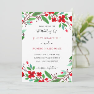 Plantilla de invitación a la boda de acuarela flor