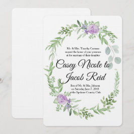 Plantilla de invitación a la boda de ecología y la