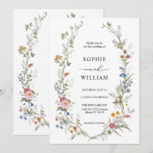 Plantilla de invitación a la boda de flores silves