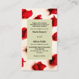Plantilla de invitación a la boda de la mesa roja 