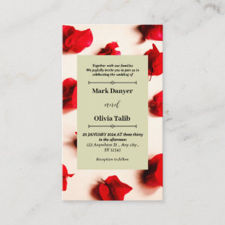 Plantilla de invitación a la boda de la mesa roja 