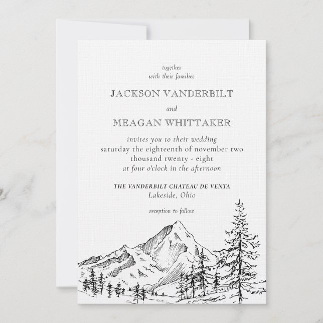 Plantilla de invitación a la boda de montaña rusa (Anverso)