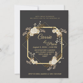 Plantilla de invitación a la boda de oro