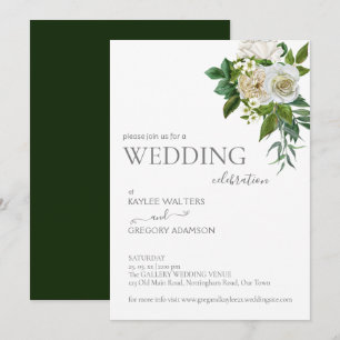 Plantilla de invitación a la boda de rosas rústico