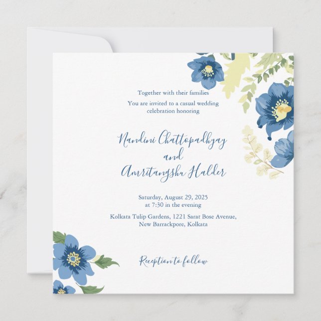 Plantilla de invitación a la boda Minimalista eleg (Anverso)