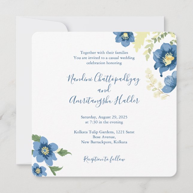 Plantilla de invitación a la boda Minimalista eleg (Anverso)
