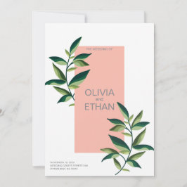 Plantilla de invitación a la boda minimalista y el