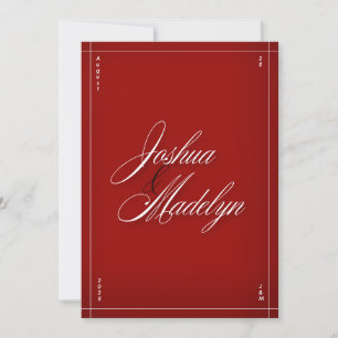 Plantilla de invitación a la boda moderna y roja