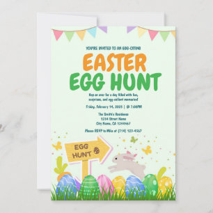 Plantilla de invitación a la caza de huevos de Pas