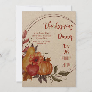 Plantilla de invitación a la cena de Acción de Gra