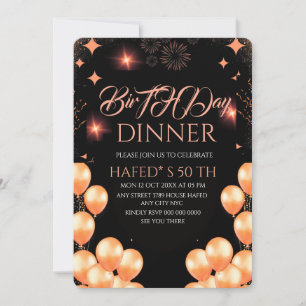 Plantilla de invitación a la cena de cumpleaños di