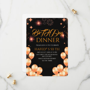 Plantilla de invitación a la cena de cumpleaños di