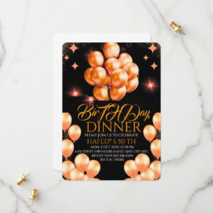 Plantilla de invitación a la cena de cumpleaños di