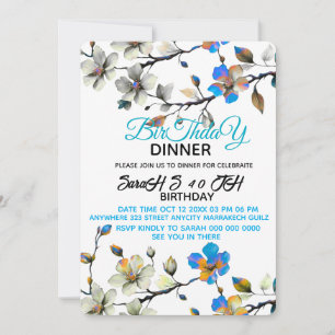 Plantilla de invitación a la cena de cumpleaños di