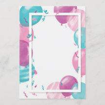 Plantilla de invitación a la ducha de bebé globos