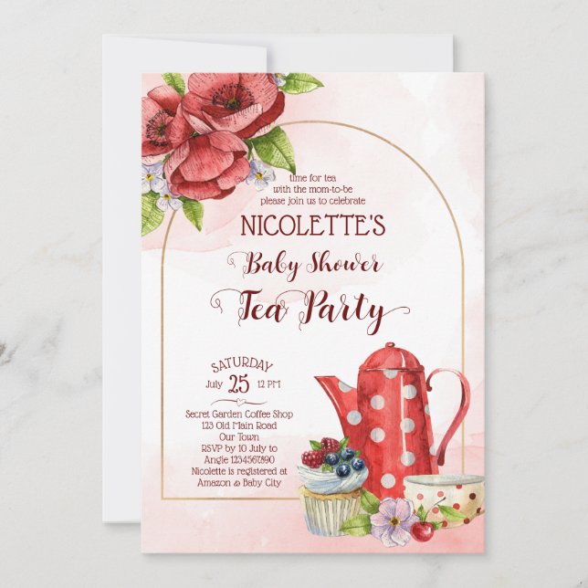 Plantilla de invitación a la ducha de bebé para un (Anverso)