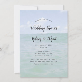Plantilla de invitación a la ducha de bodas Ocean