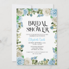 Plantilla de invitación a la ducha de novia con fl