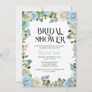 Plantilla de invitación a la ducha de novia con fl