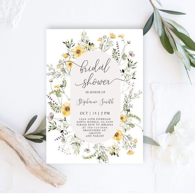 Plantilla de invitación a la ducha de novia con fl (Subido por el creador)